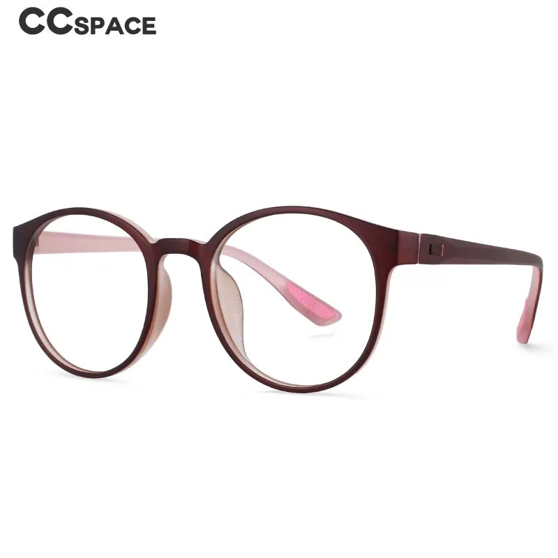 CCspace Unisex Full Rim Round Tr 90 Titanium Frame Eyeglasses 54168