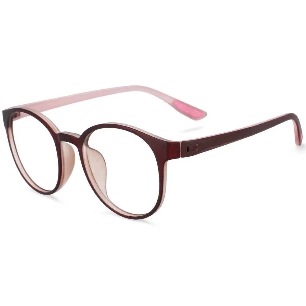 CCspace Unisex Full Rim Round Tr 90 Titanium Frame Eyeglasses 54168