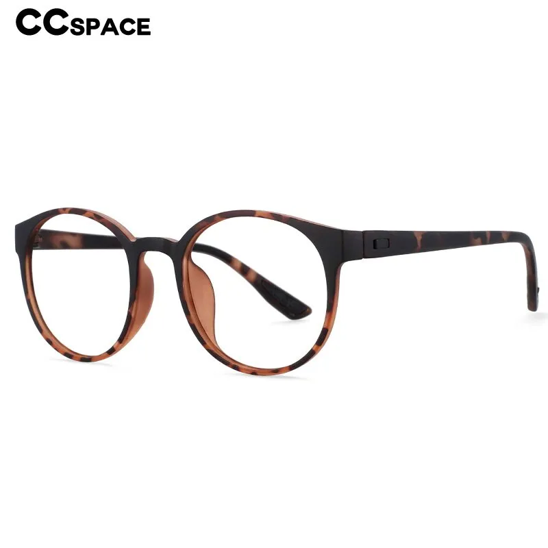 CCspace Unisex Full Rim Round Tr 90 Titanium Frame Eyeglasses 54168