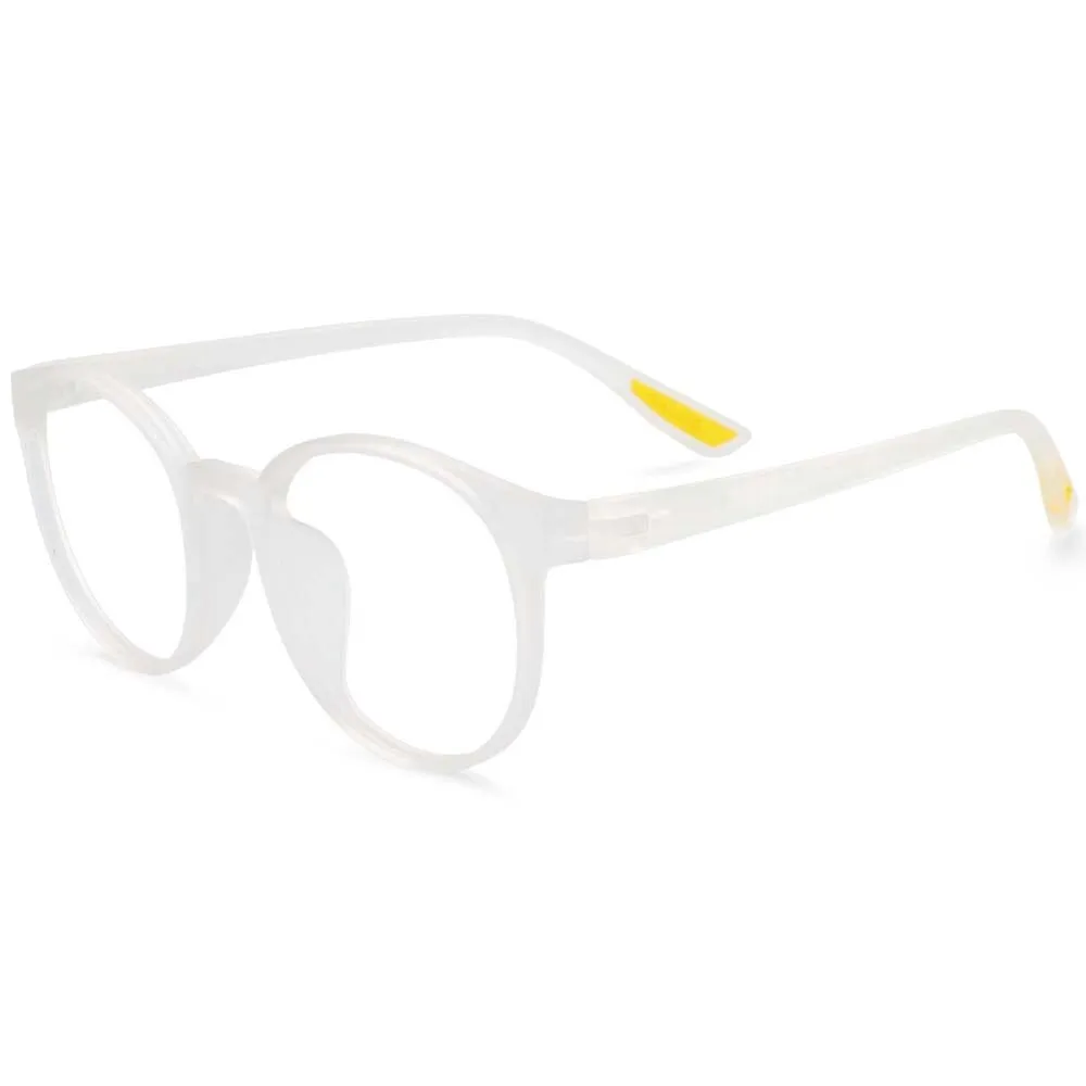 CCspace Unisex Full Rim Round Tr 90 Titanium Frame Eyeglasses 54168