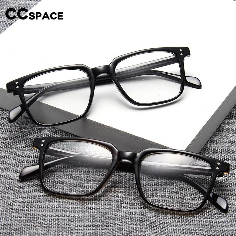 CCspace Unisex Full Rim Square Acetate Eyeglasses 55436