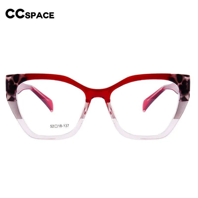 CCspace Unisex Full Rim Square Acetate Eyeglasses 56455