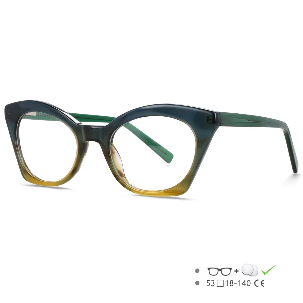 CCspace Unisex Full Rim Square Cat Eye Acetate Eyeglasses 55357