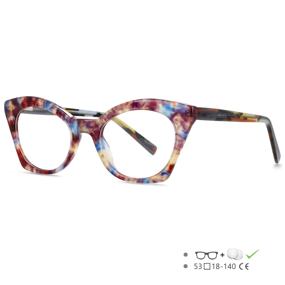CCspace Unisex Full Rim Square Cat Eye Acetate Eyeglasses 55357