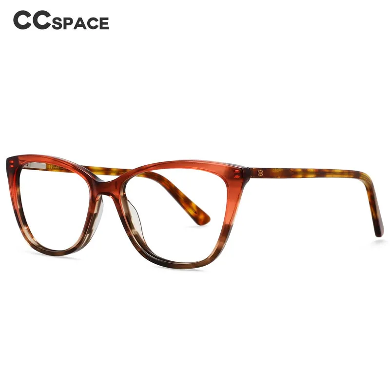 CCspace Unisex Full Rim Square Cat Eye Acetate Eyeglasses 55569