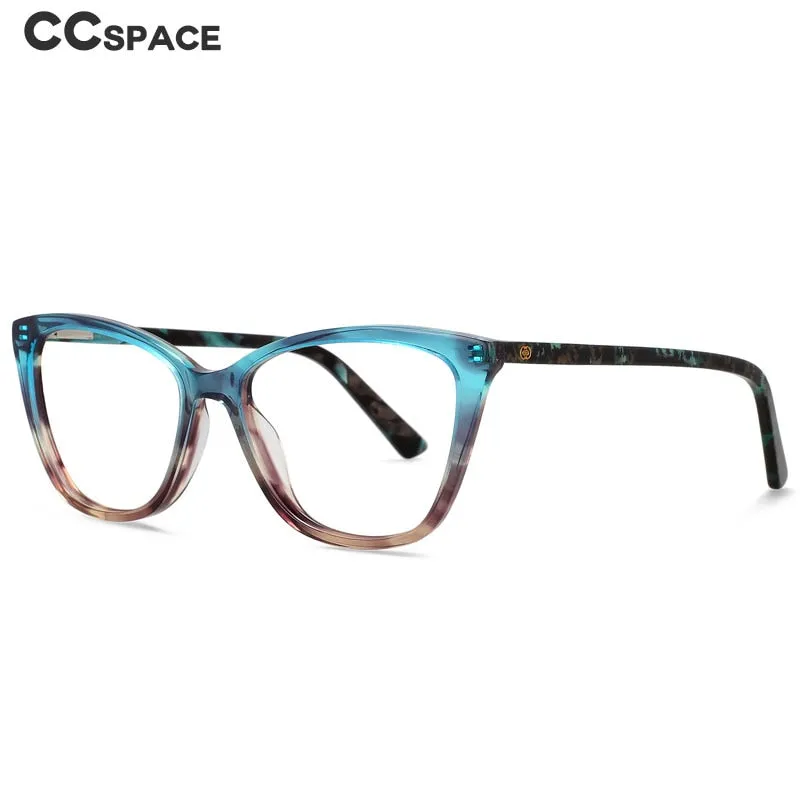 CCspace Unisex Full Rim Square Cat Eye Acetate Eyeglasses 55569