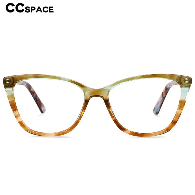 CCspace Unisex Full Rim Square Cat Eye Acetate Eyeglasses 55569