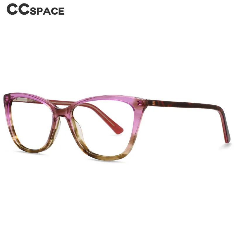 CCspace Unisex Full Rim Square Cat Eye Acetate Eyeglasses 55569