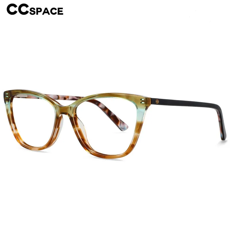 CCspace Unisex Full Rim Square Cat Eye Acetate Eyeglasses 55569