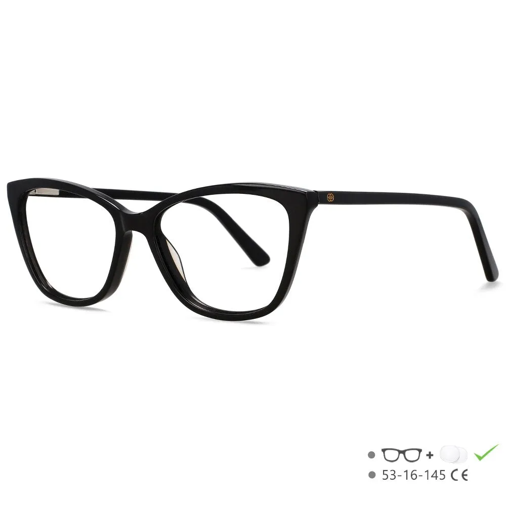 CCspace Unisex Full Rim Square Cat Eye Acetate Eyeglasses 55569