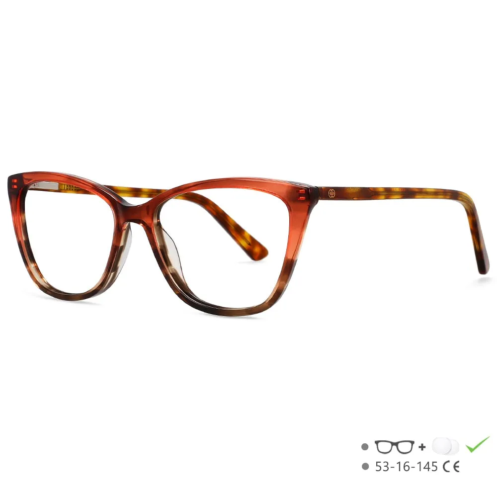CCspace Unisex Full Rim Square Cat Eye Acetate Eyeglasses 55569