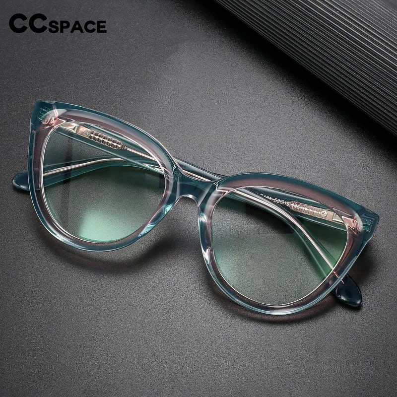CCspace Unisex Full Rim Square Cat Eye Acetate Eyeglasses 56240