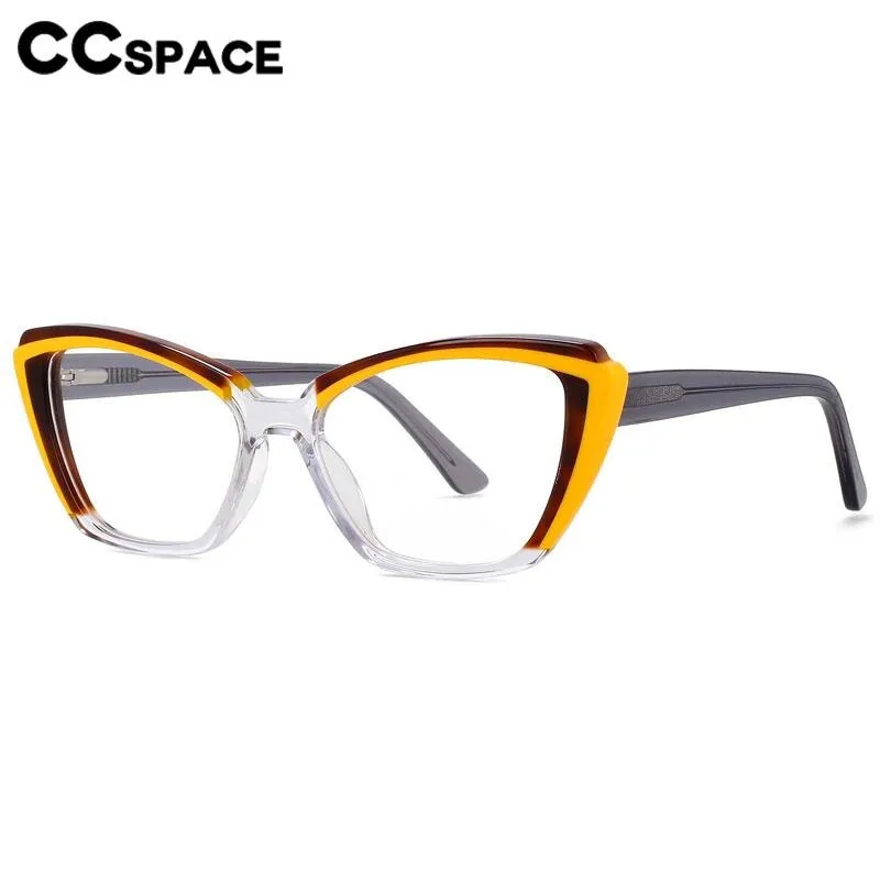 CCspace Unisex Full Rim Square Cat Eye Acetate Eyeglasses 56558