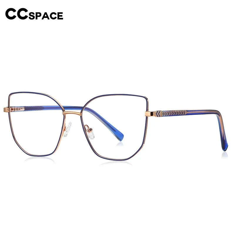 CCspace Unisex Full Rim Square Cat Eye Alloy Eyeglasses 55710