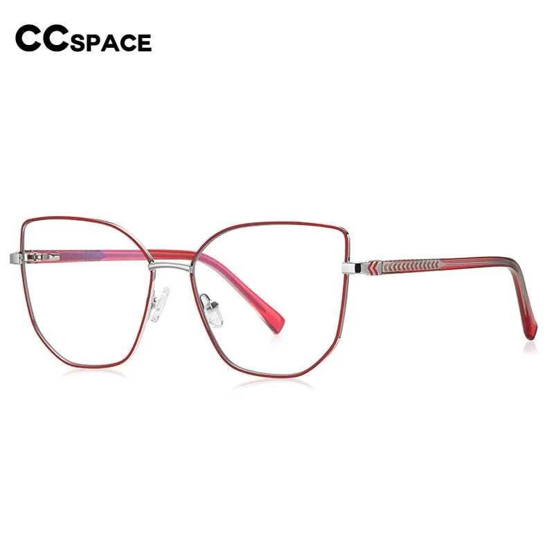 CCspace Unisex Full Rim Square Cat Eye Alloy Eyeglasses 55710