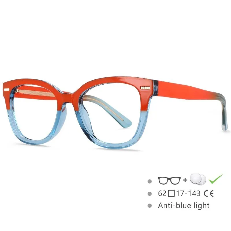 CCspace Unisex Full Rim Square Cat Eye Frame Eyeglasses 54607