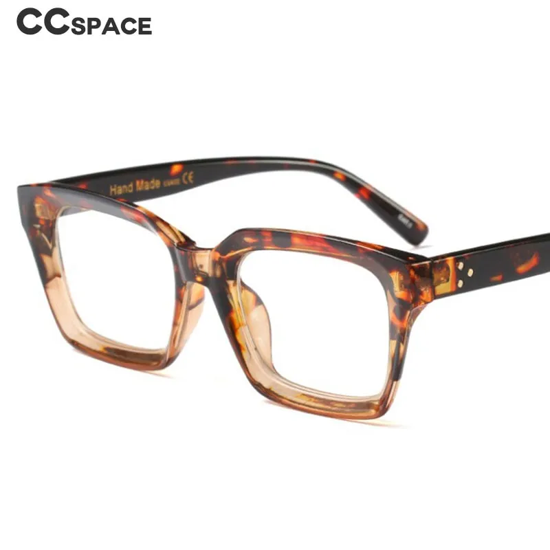 CCspace Unisex Full Rim Square Resin Rivet Frame Eyeglasses 45440