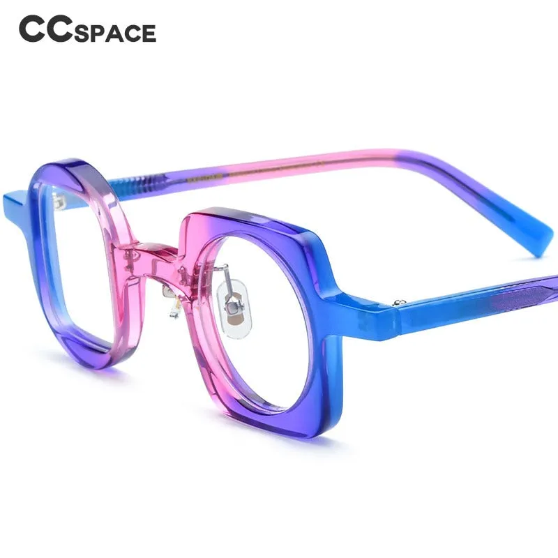 CCspace Unisex Full Rim Square Round Acetate Eyeglasses 55660