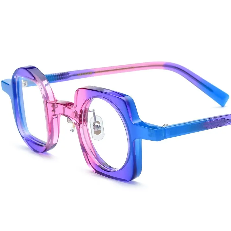 CCspace Unisex Full Rim Square Round Acetate Eyeglasses 55660