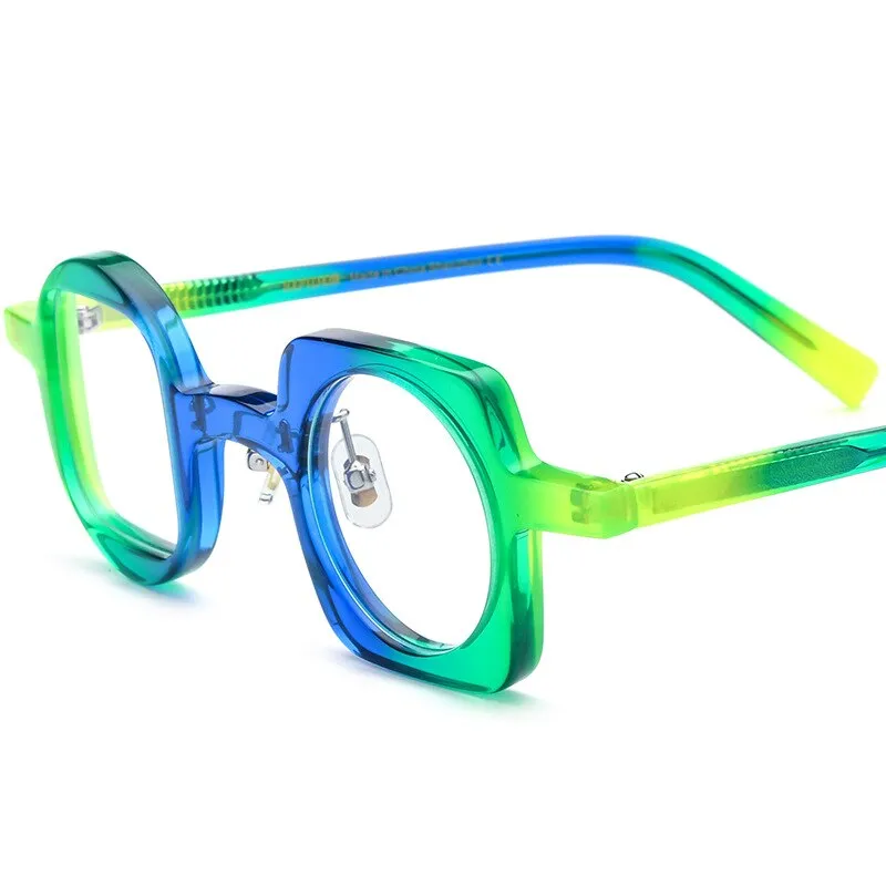 CCspace Unisex Full Rim Square Round Acetate Eyeglasses 55660