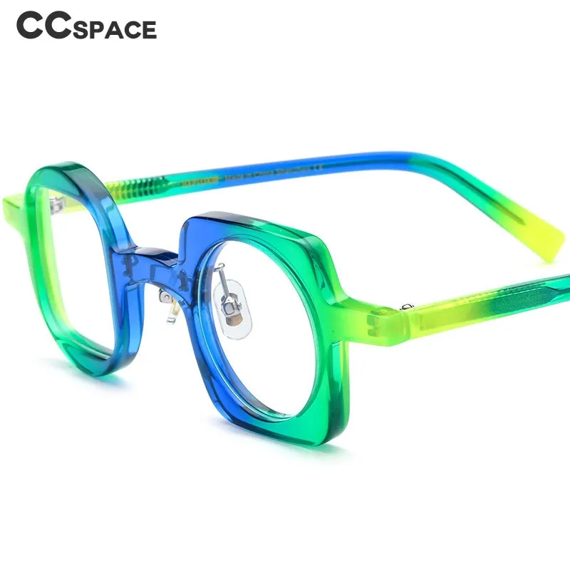CCspace Unisex Full Rim Square Round Acetate Eyeglasses 55660
