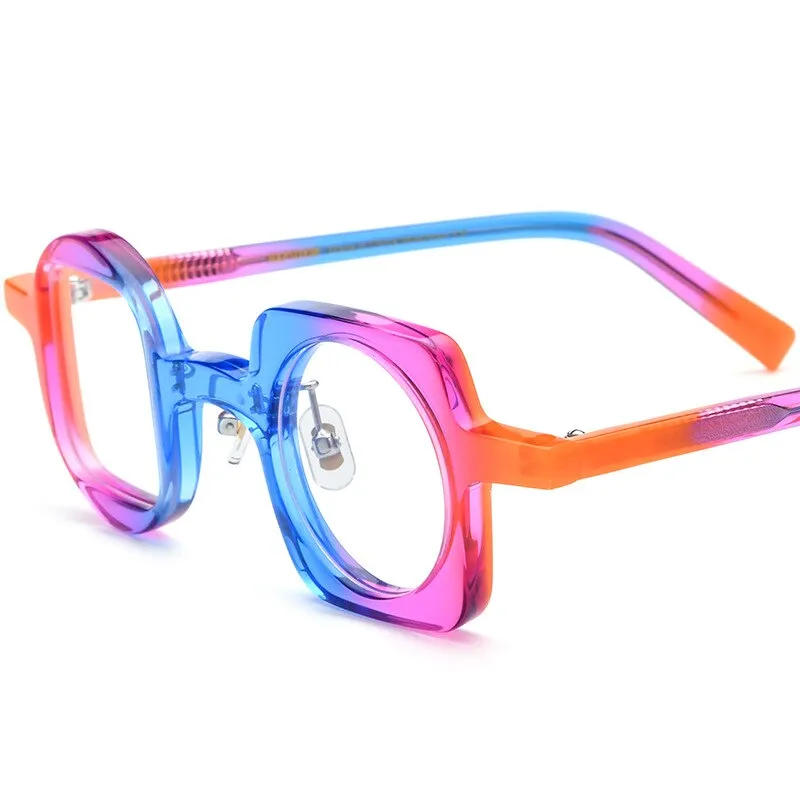 CCspace Unisex Full Rim Square Round Acetate Eyeglasses 55660
