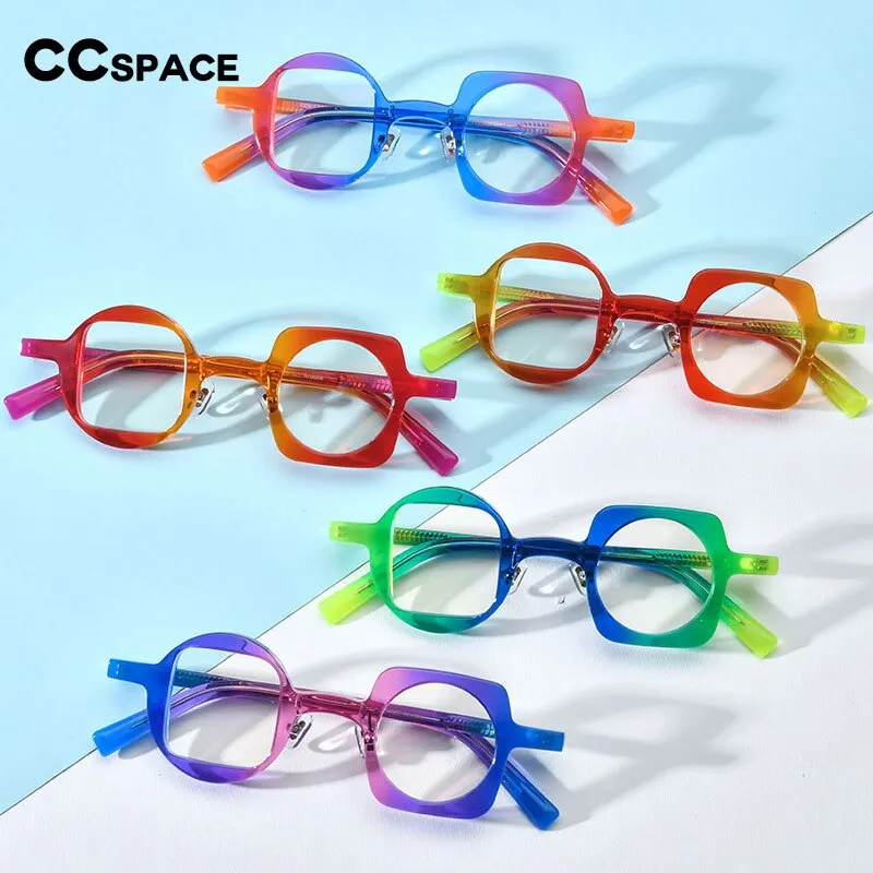 CCspace Unisex Full Rim Square Round Acetate Eyeglasses 55660