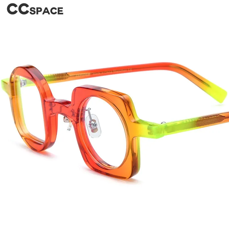 CCspace Unisex Full Rim Square Round Acetate Eyeglasses 55660