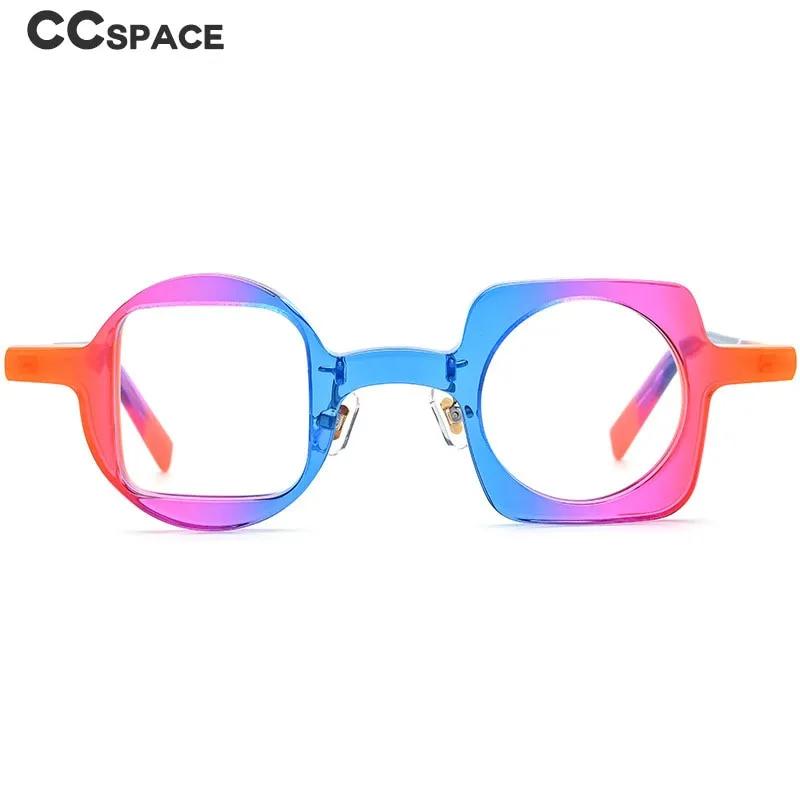 CCspace Unisex Full Rim Square Round Acetate Eyeglasses 55660