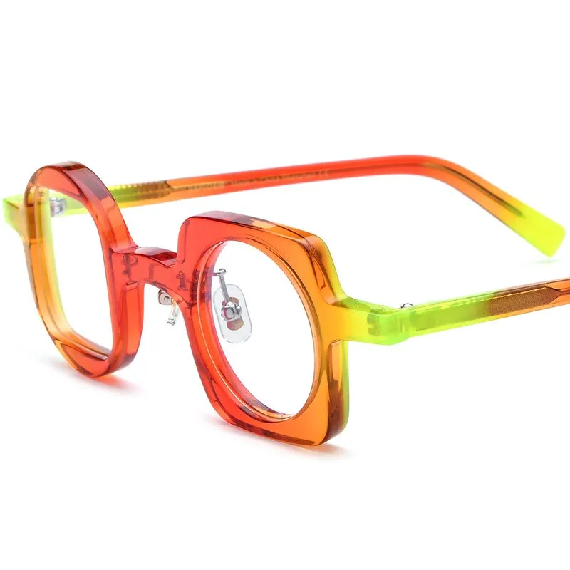 CCspace Unisex Full Rim Square Round Acetate Eyeglasses 55660