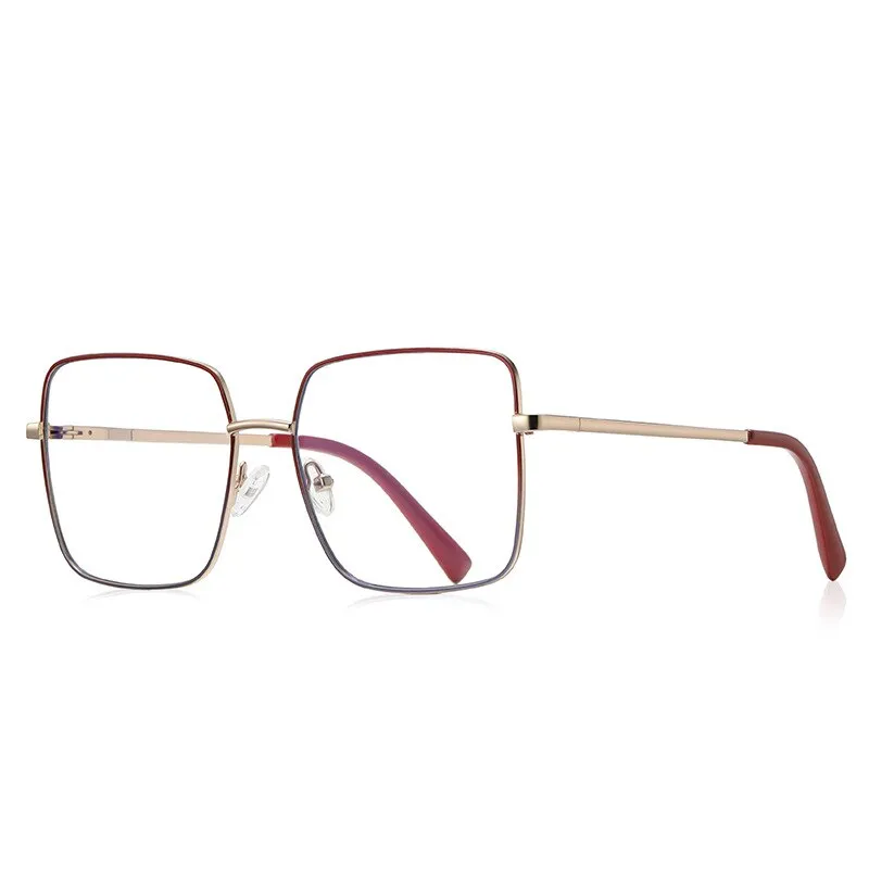 CCspace Unisex Full Rim Square Spring Hinge Alloy Eyeglasses 56270