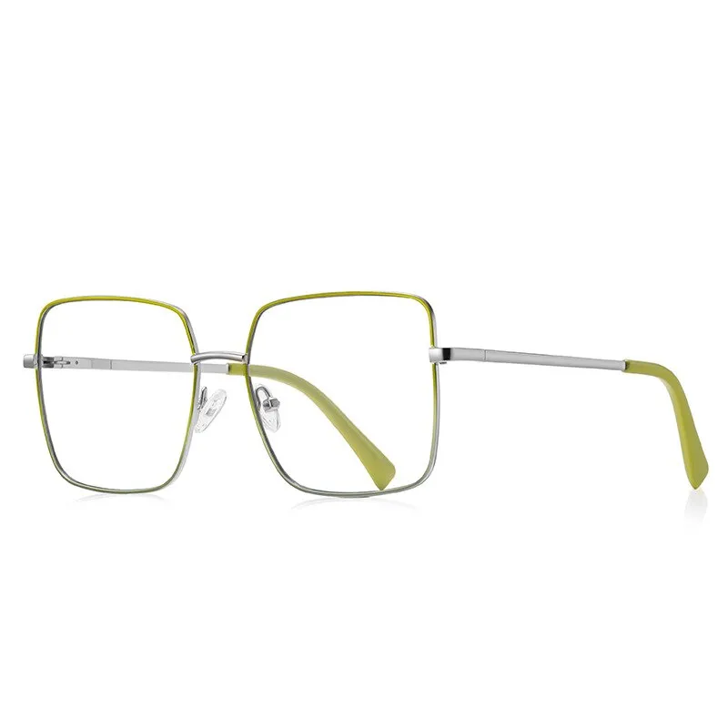 CCspace Unisex Full Rim Square Spring Hinge Alloy Eyeglasses 56270