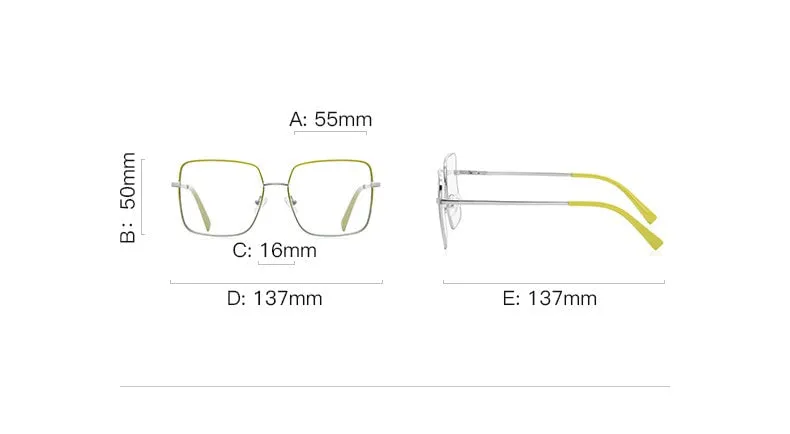 CCspace Unisex Full Rim Square Spring Hinge Alloy Eyeglasses 56270