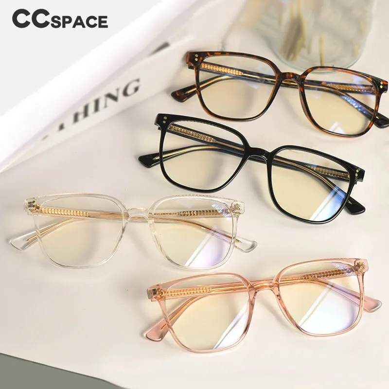 CCspace Unisex Full Rim Square Tr 90 Eyeglasses 53324