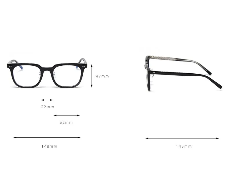 CCspace Unisex Full Rim Square Tr 90 Titanium Frame Eyeglasses 47398