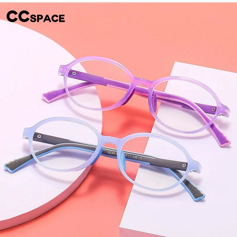 CCspace Unisex Youth Full Rim Round Silicone Eyeglasses 54674