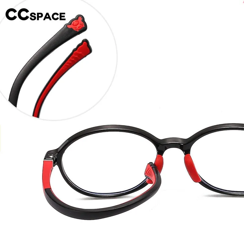CCspace Unisex Youth Full Rim Round Silicone Eyeglasses 54674