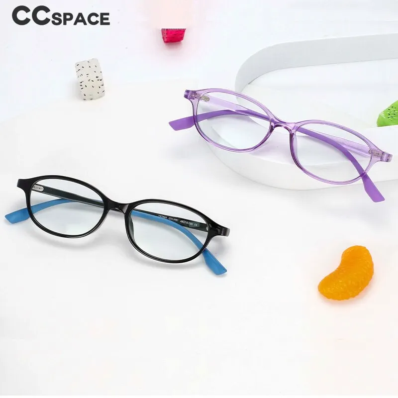 CCspace Unisex Youth Size Full Rim Oval Tr 90 Titanium Frame Eyeglasses 54466