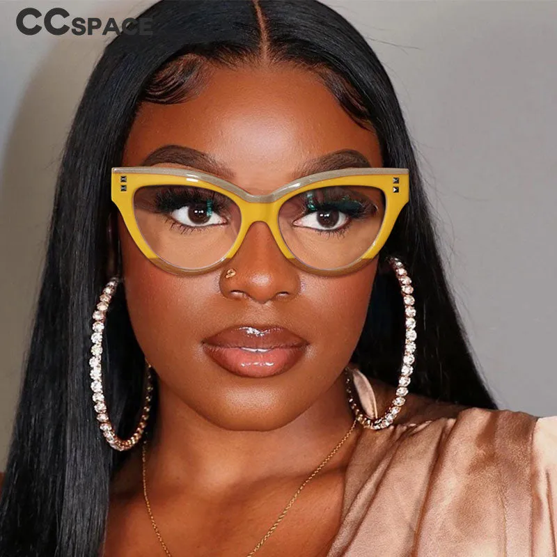 CCspace Women's Full Rim Big Cat Eye Acetate Eyeglasses S55337