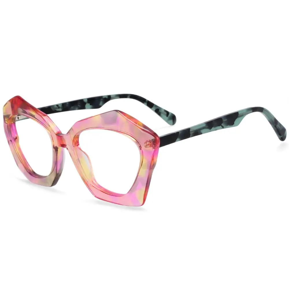 CCspace Women's Full Rim Butterfly Cat Eye Acetate Frame Eyeglasses 54325