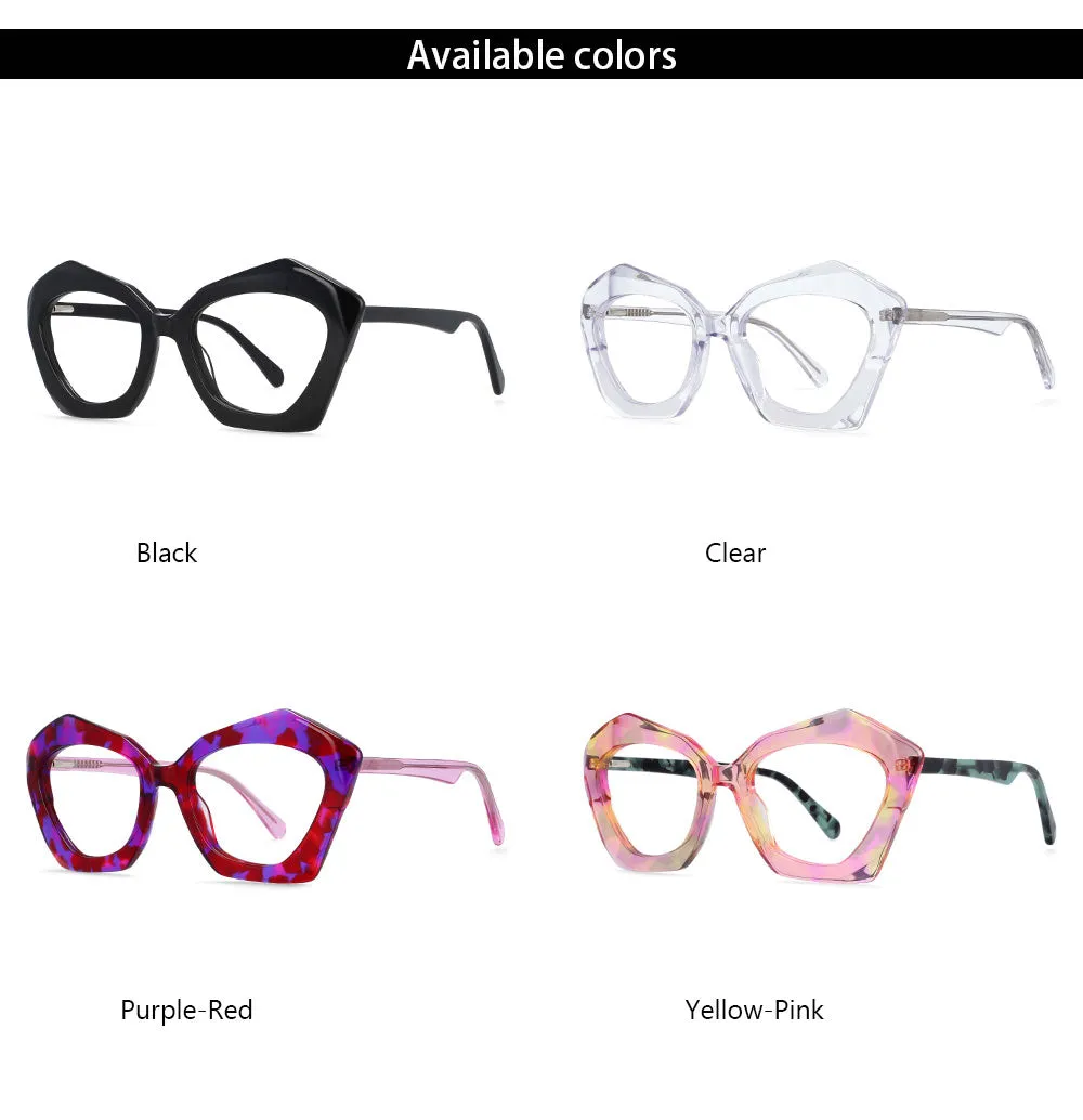 CCspace Women's Full Rim Butterfly Cat Eye Acetate Frame Eyeglasses 54325