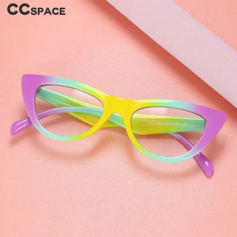 CCspace Women's Full Rim Cat Eye Acetate Eyeglasses 56373