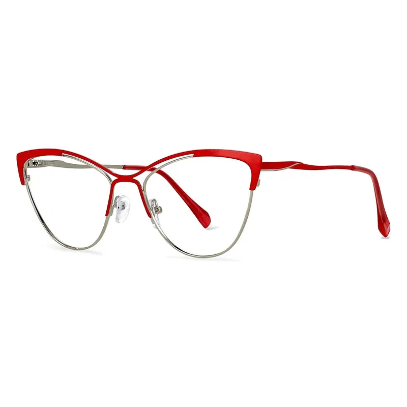 CCspace Women's Full Rim Cat Eye Alloy Eyeglasses 57119