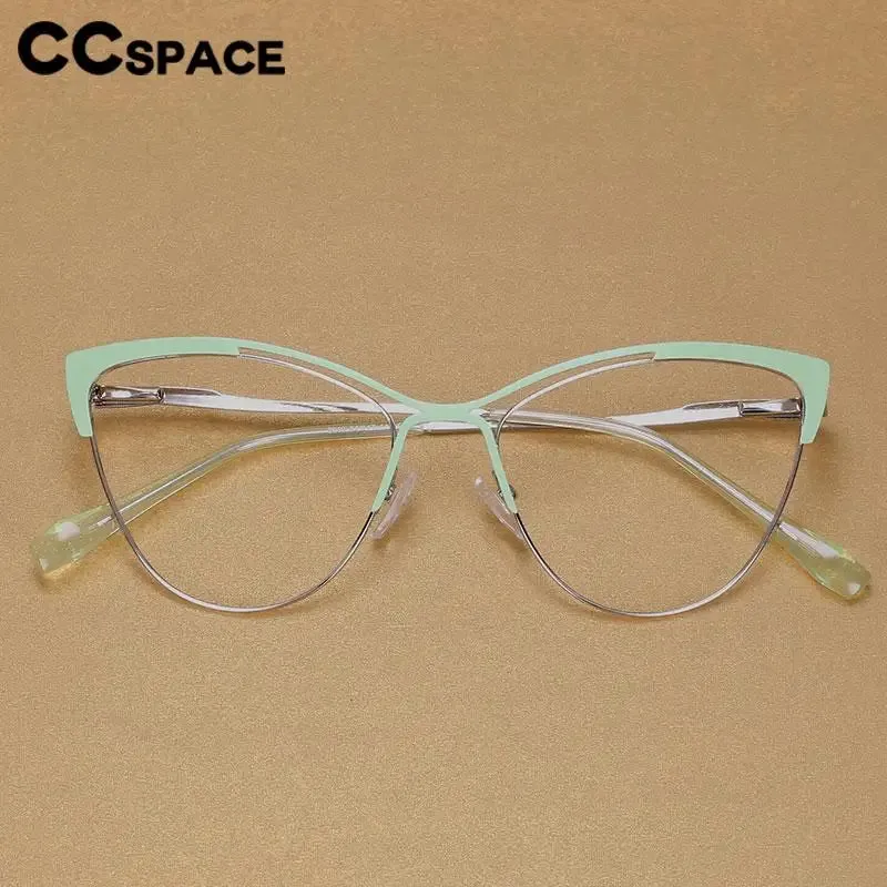CCspace Women's Full Rim Cat Eye Alloy Eyeglasses 57119
