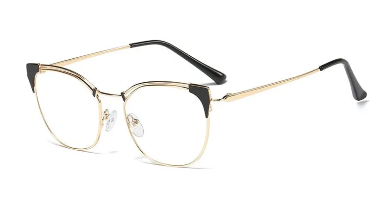CCspace Women's Full Rim Cat Eye Alloy Frame Eyeglasses 45892