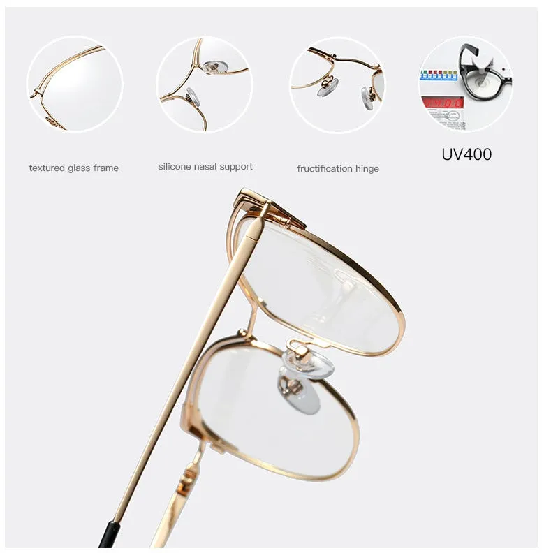 CCspace Women's Full Rim Cat Eye Alloy Frame Eyeglasses 45892
