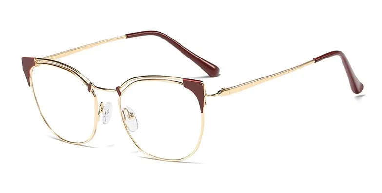 CCspace Women's Full Rim Cat Eye Alloy Frame Eyeglasses 45892