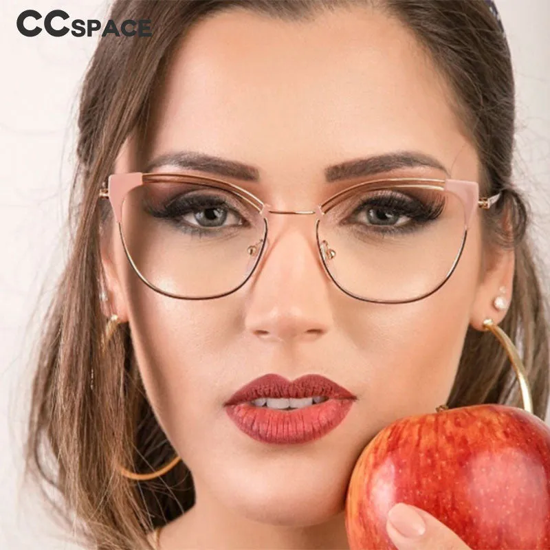CCspace Women's Full Rim Cat Eye Alloy Frame Eyeglasses 45892