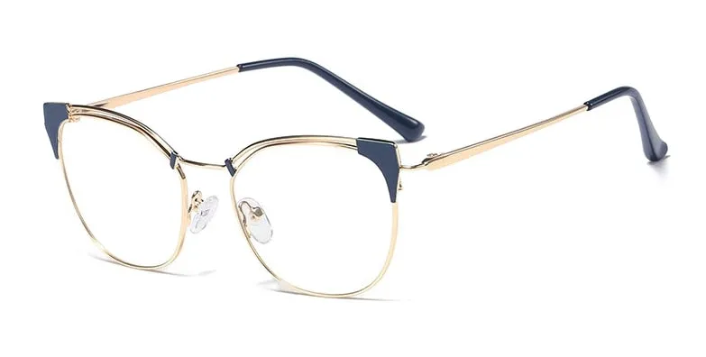 CCspace Women's Full Rim Cat Eye Alloy Frame Eyeglasses 45892