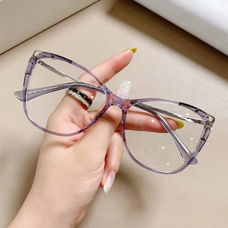 CCspace Women's Full Rim Cat Eye Tr 90 Titanium Eyeglasses 56845